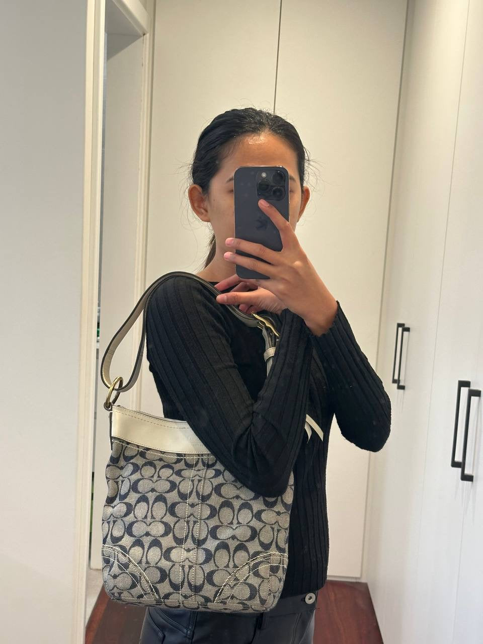 Authentic Vintage Coach Signature Shoulder/Crossbody Bag
