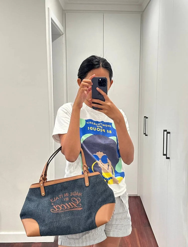 Authentic Gucci Denim Tote Bag