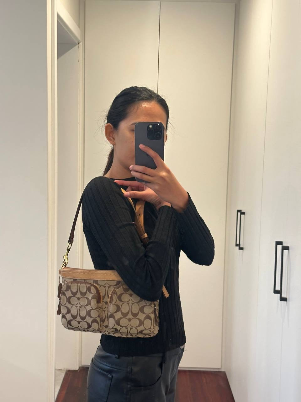 Authentic Vintage Coach Signature Shoulder/Belt Bag