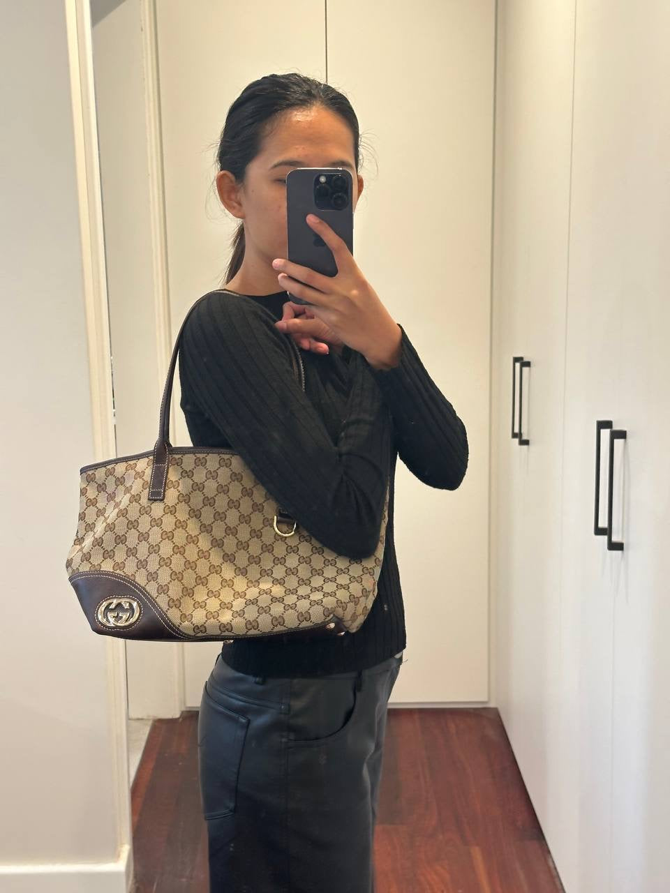 Authentic Vintage Gucci GG Canvas New Britt Tote Bag