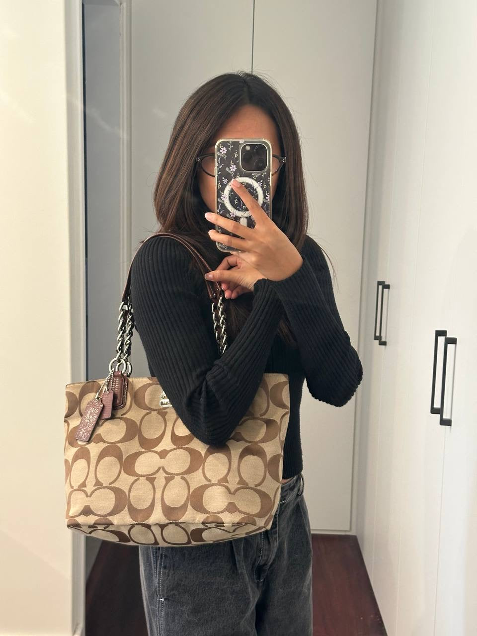 Authentic Vintage Coach Signature Canvas Tote Bag