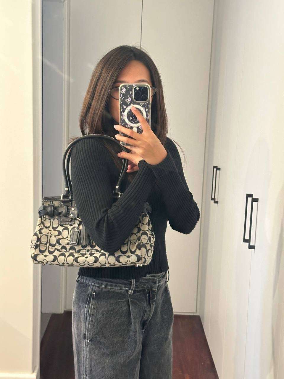 Authentic Vintage Coach Signature Hamptons Shoulder Bag