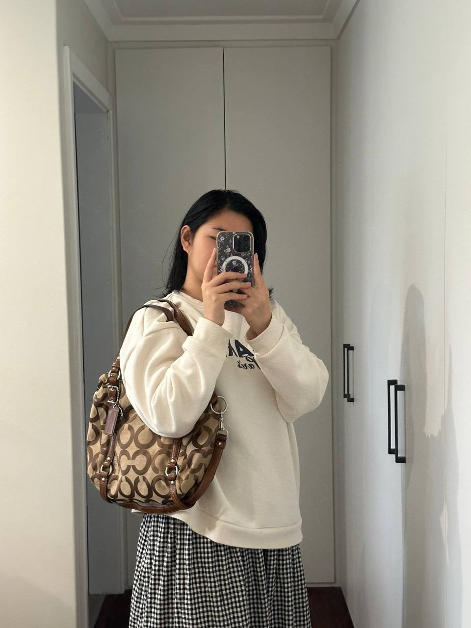 Authentic Vintage Coach Signature Canvas Two Ways Shoulder Bag