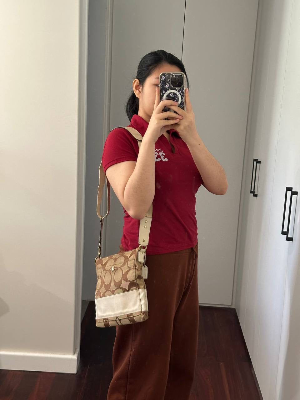 Authentic Vintage Coach Signature Shoulder/Crossbody Bag