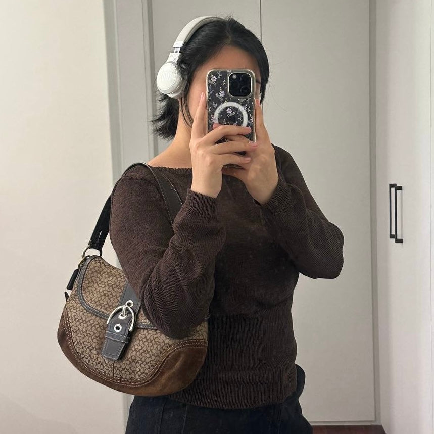 Authentic Vintage Coach Soho Suede Shoulder Bag