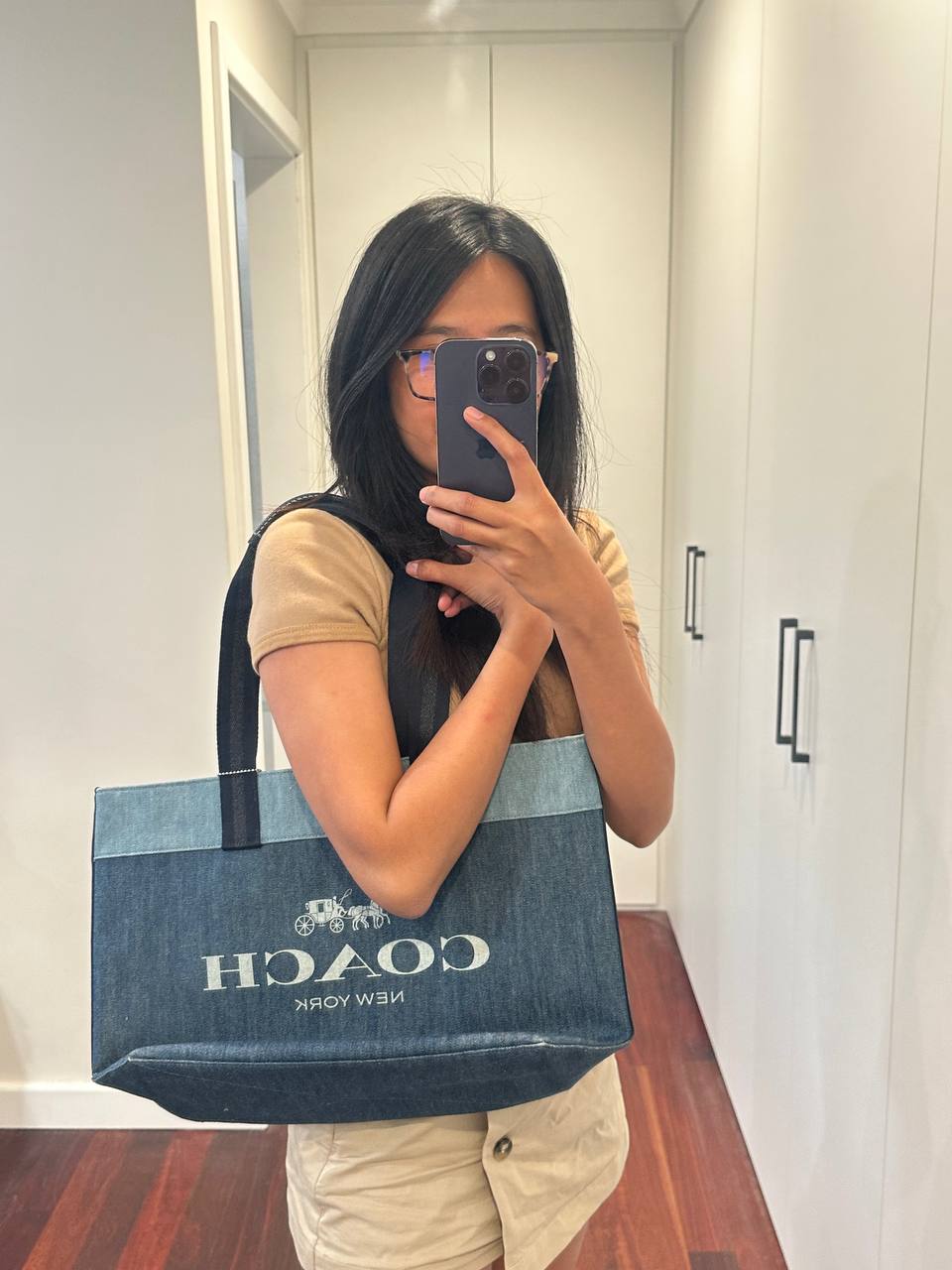 Authentic Vintage Coach Denim Tote Bag