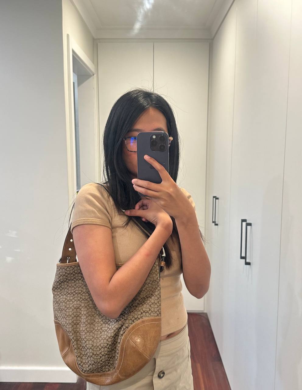 Authentic Vintage Coach Signature Hobo Bag