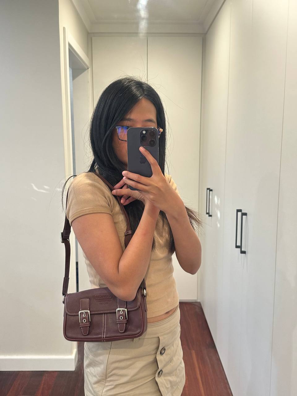 Authentic Vintage Coach Leather Crossbody Bag