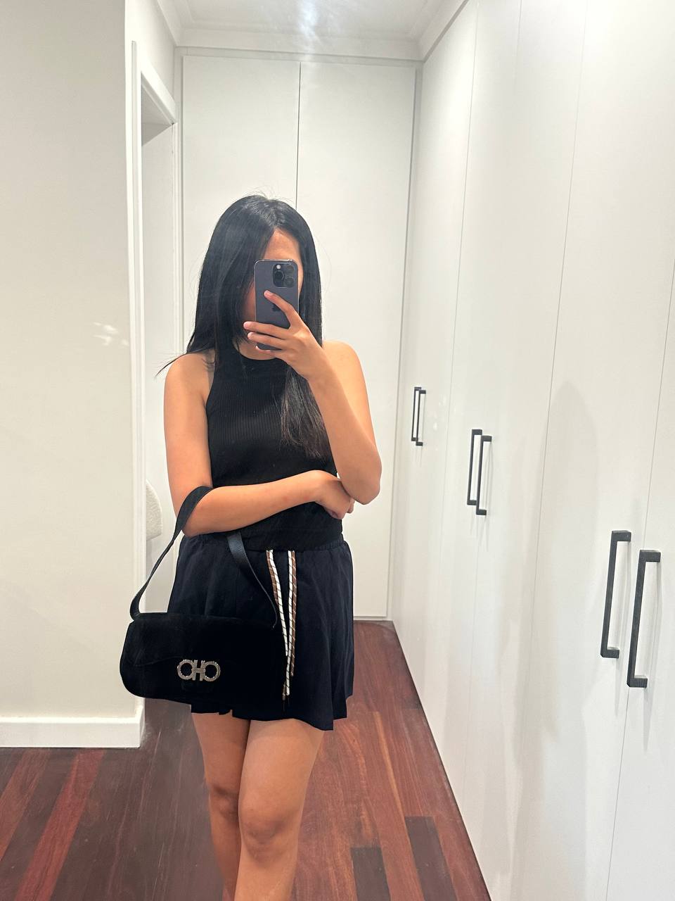 Authentic Vintage Ferragamo Suede Shoulder Bag