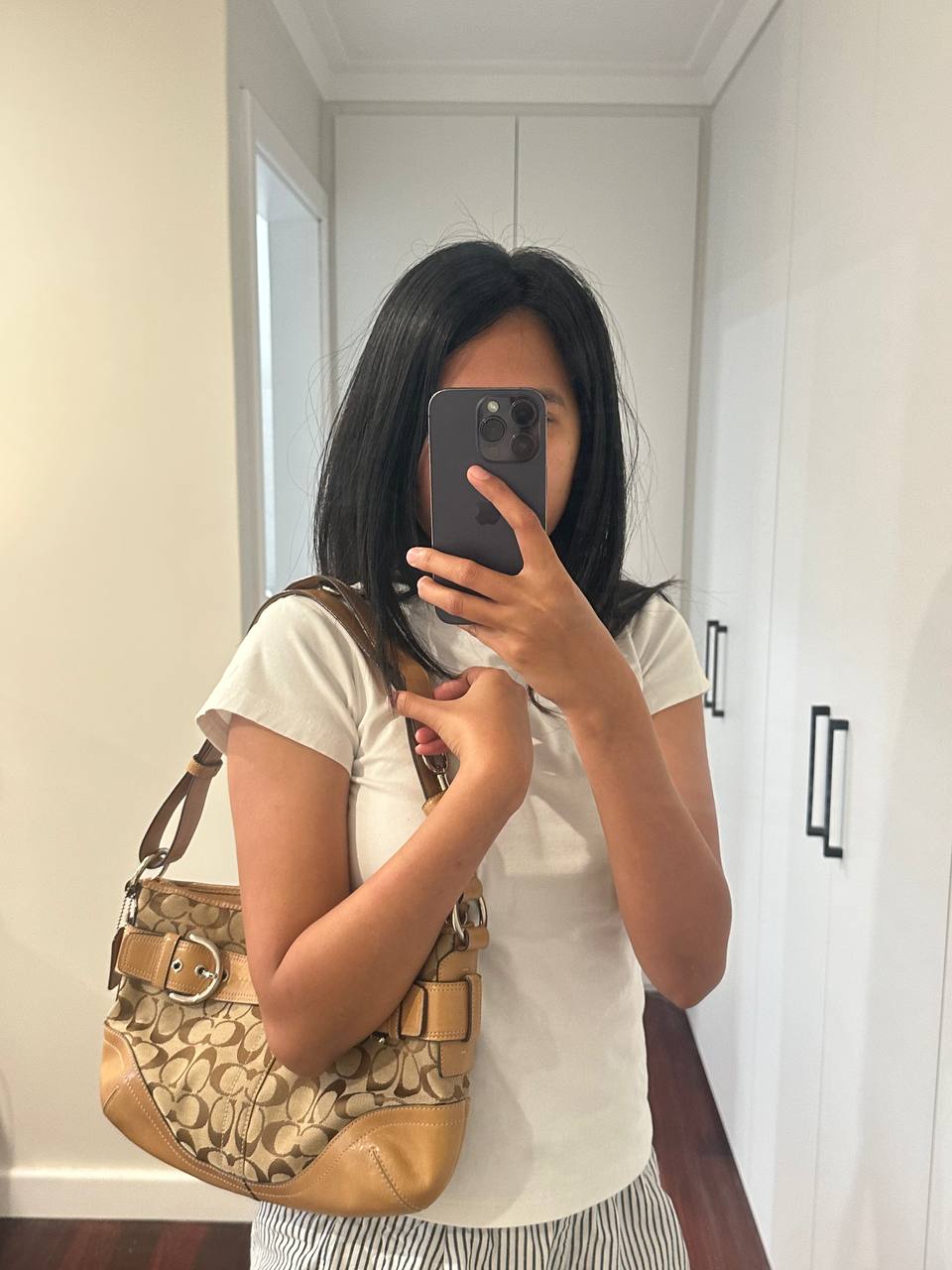 Authentic Vintage Coach Signature Shoulder/Crossbody Bag