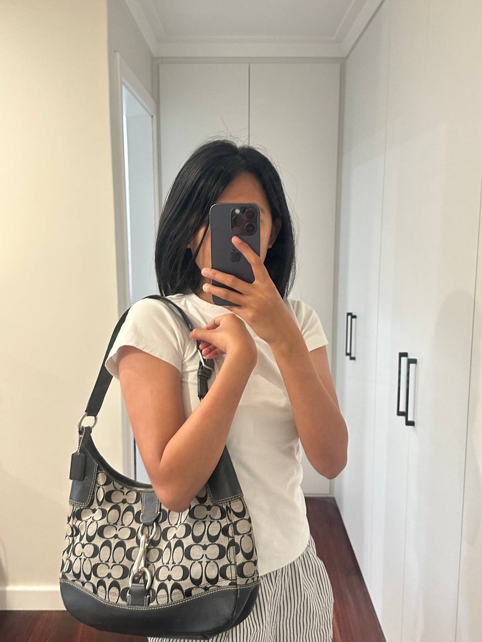 Authentic Vintage Coach Buckle Signature Shoulder Bag