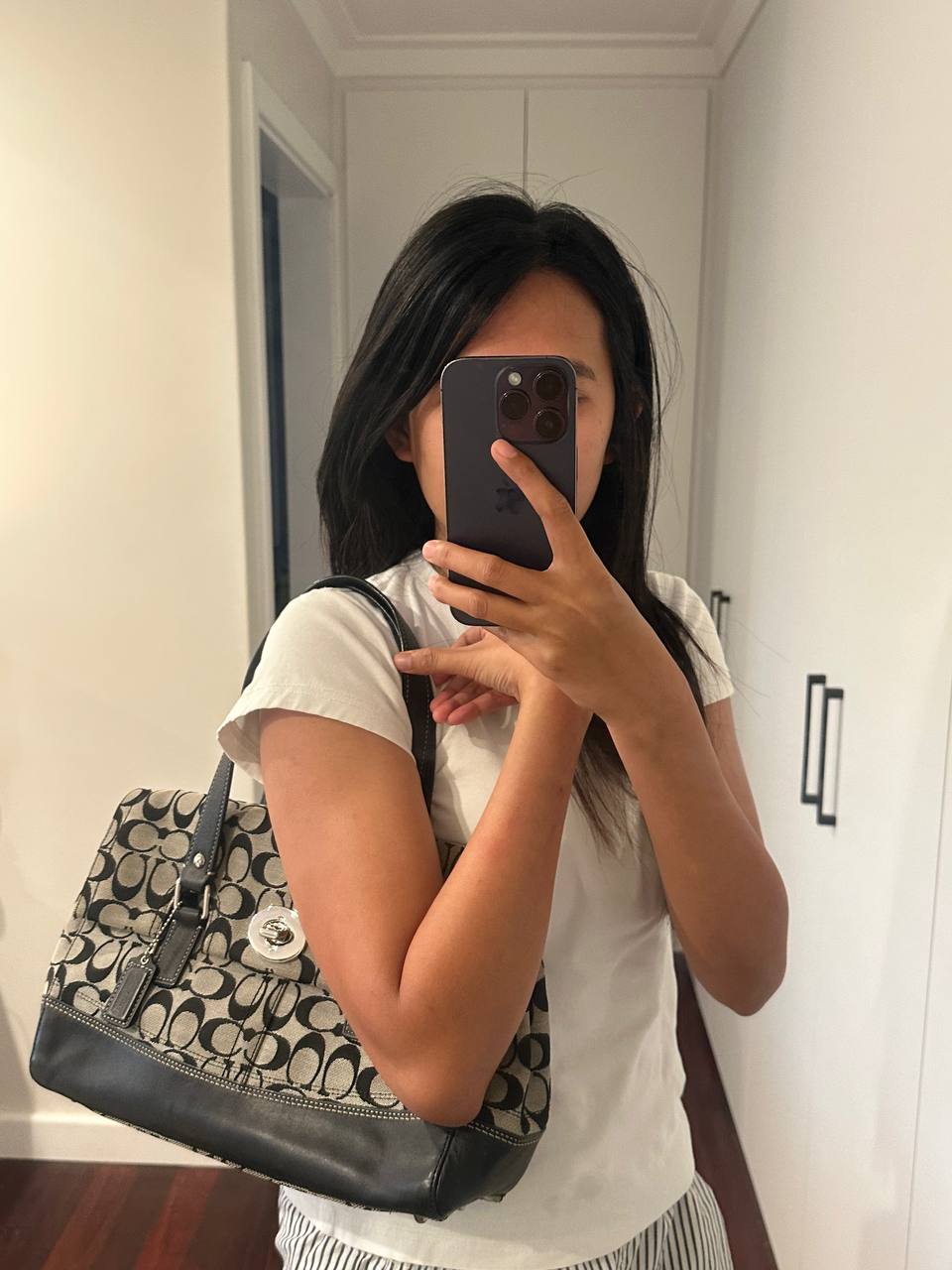 Authentic Vintage Coach Signature Flap Shoulder Bag