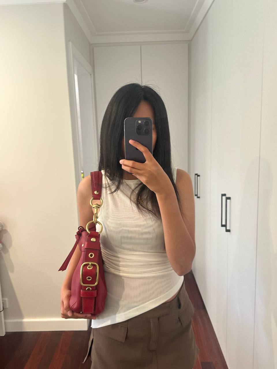 Authentic Vintage Coach Leather Buckle Shoulder Bag