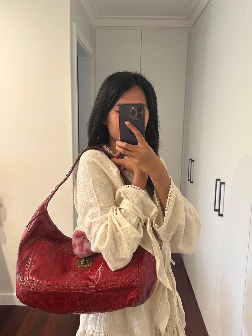 Authentic Vintage Coach Ergo Patent Leather Hobo Bag