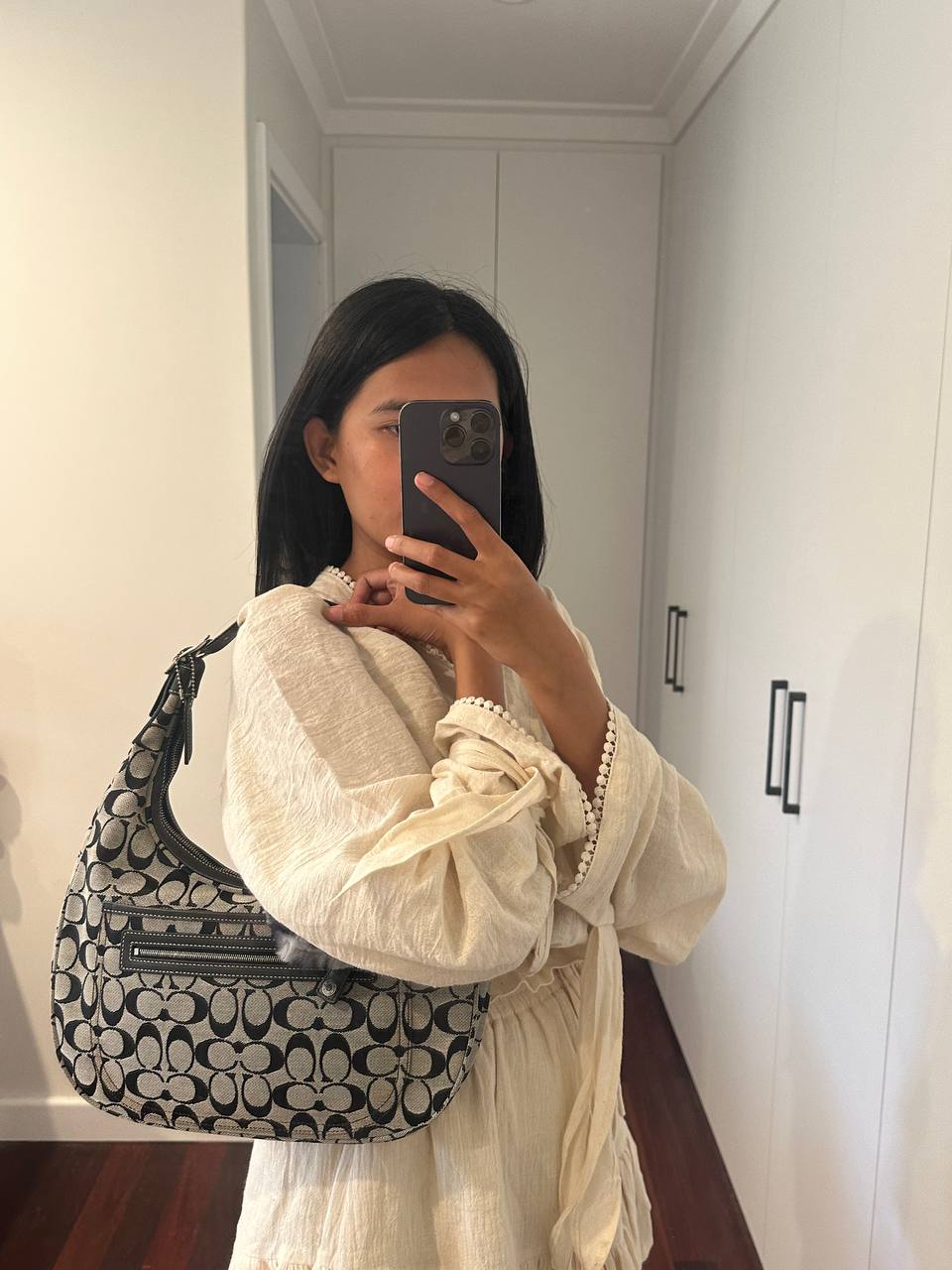 Authentic Vintage Coach Signature Hobo Bag