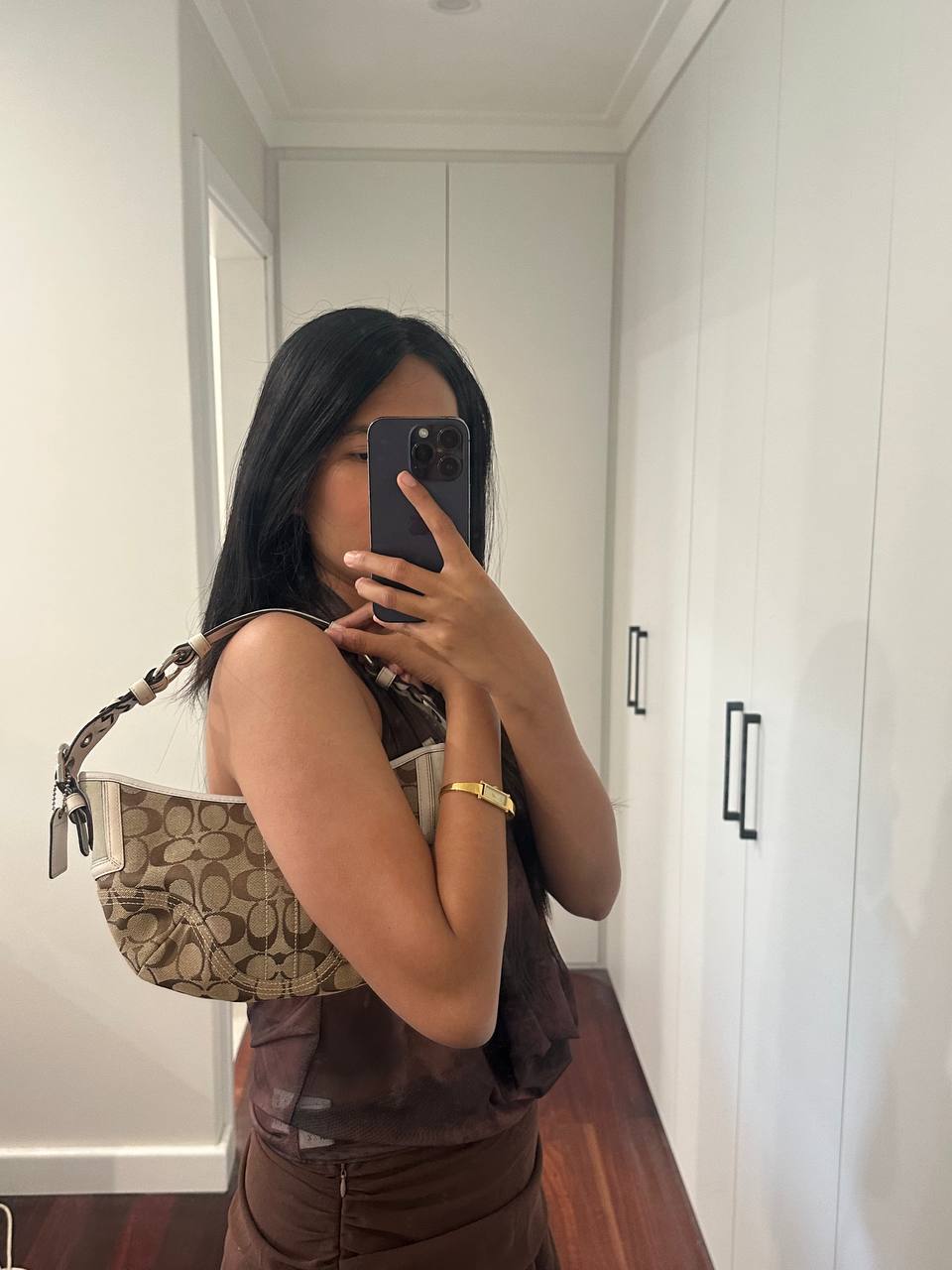 Authentic Vintage Coach Signature Hobo Bag