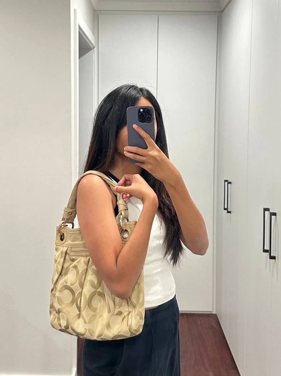 Authentic Vintage Coach Parker Op Art Shoulder Bag