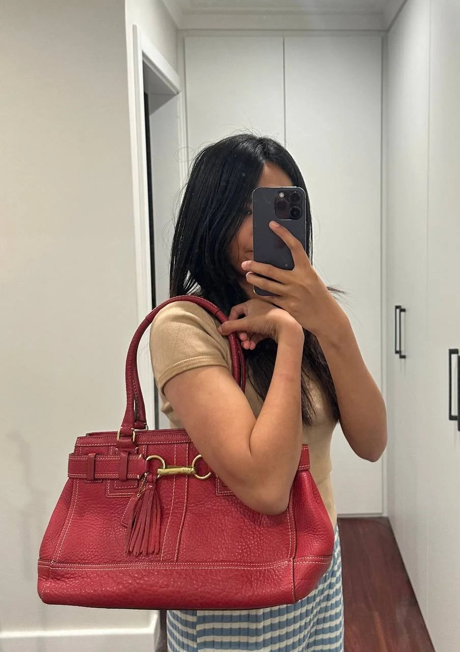 Authentic Vintage Coach Hamptons Leather Shoulder Bag