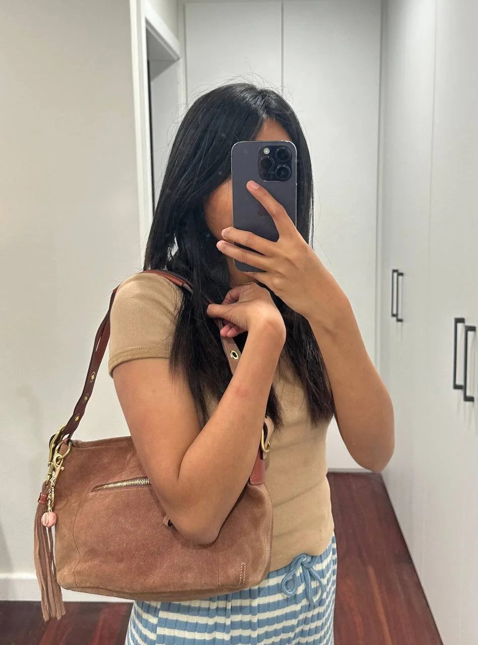 Authentic Vintage Coach Suede Shoulder Bag