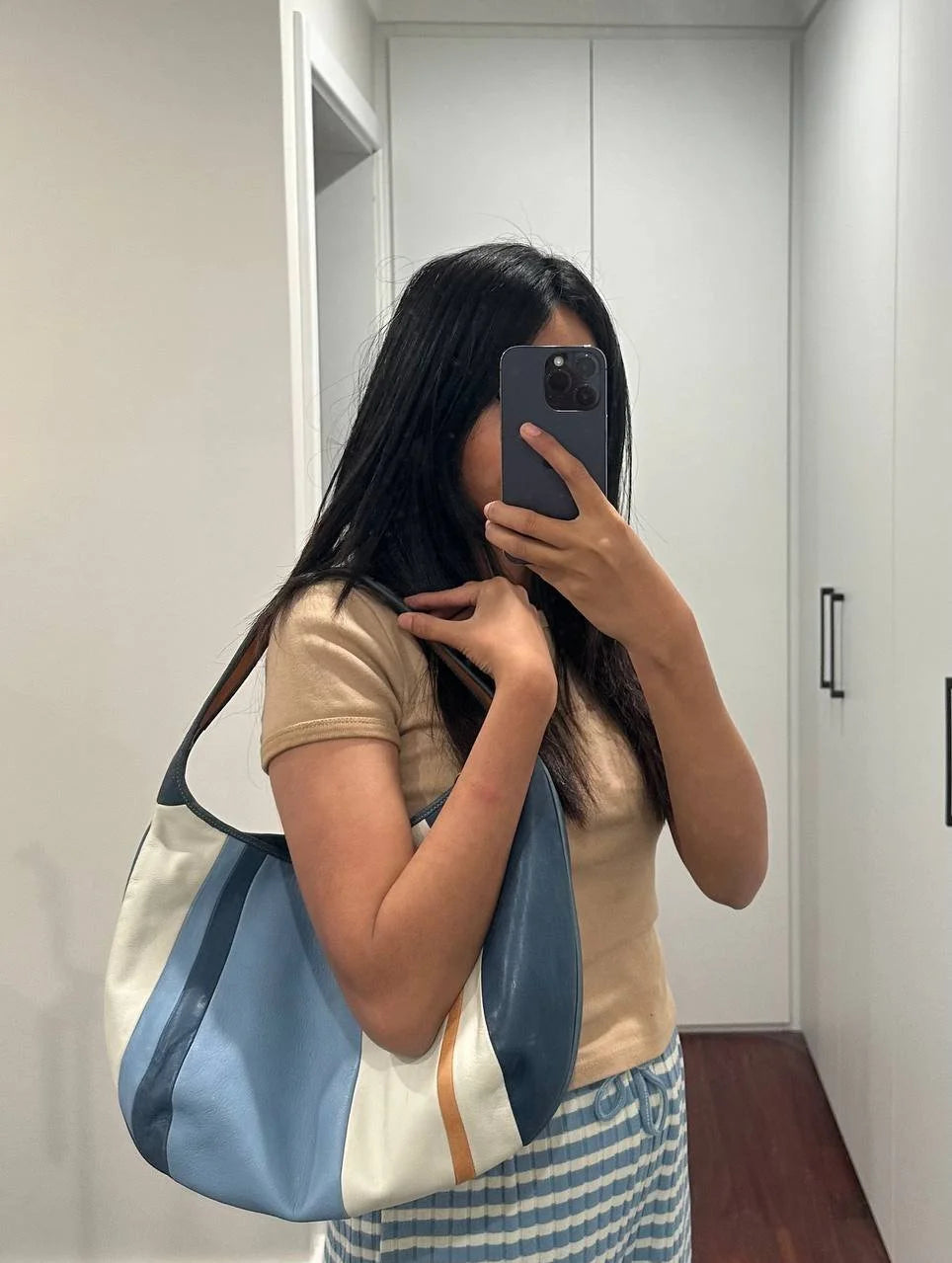 Authentic Vintage Coach Ergo Stripe Wavey Hobo Bag Rare