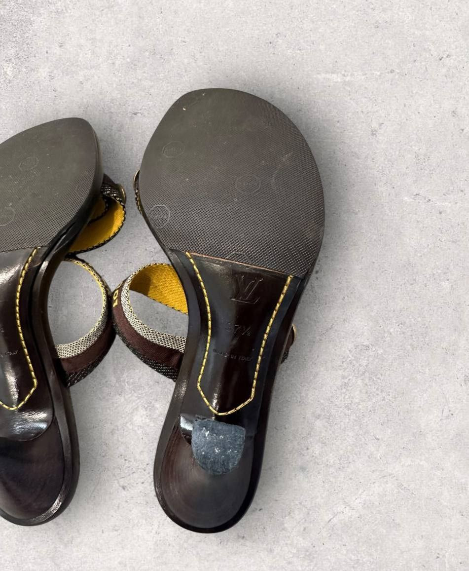 Authentic Louis Vuitton Canvas Strap Heels Size 37.5