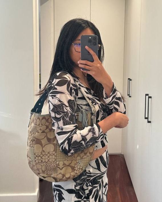 Authentic Vintage Coach Signature Patchwork Hobo Bag