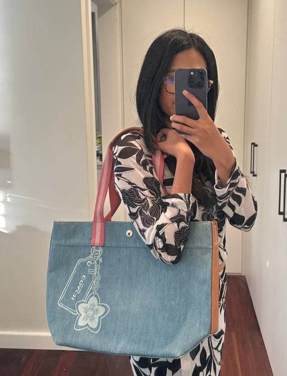 Authentic Vintage Coach Denim Tote Bag