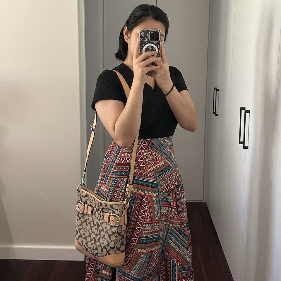 Authentic Vintage Coach Signature Shoulder/Crossbody Bag