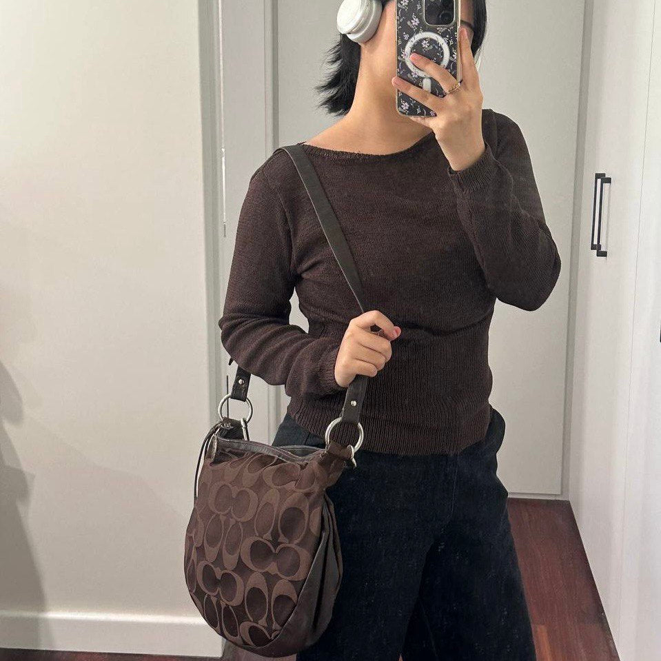 Authentic Vintage Coach Signature Hobo/Crossbody Bag