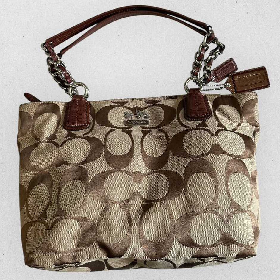 Authentic Vintage Coach Signature Canvas Tote Bag