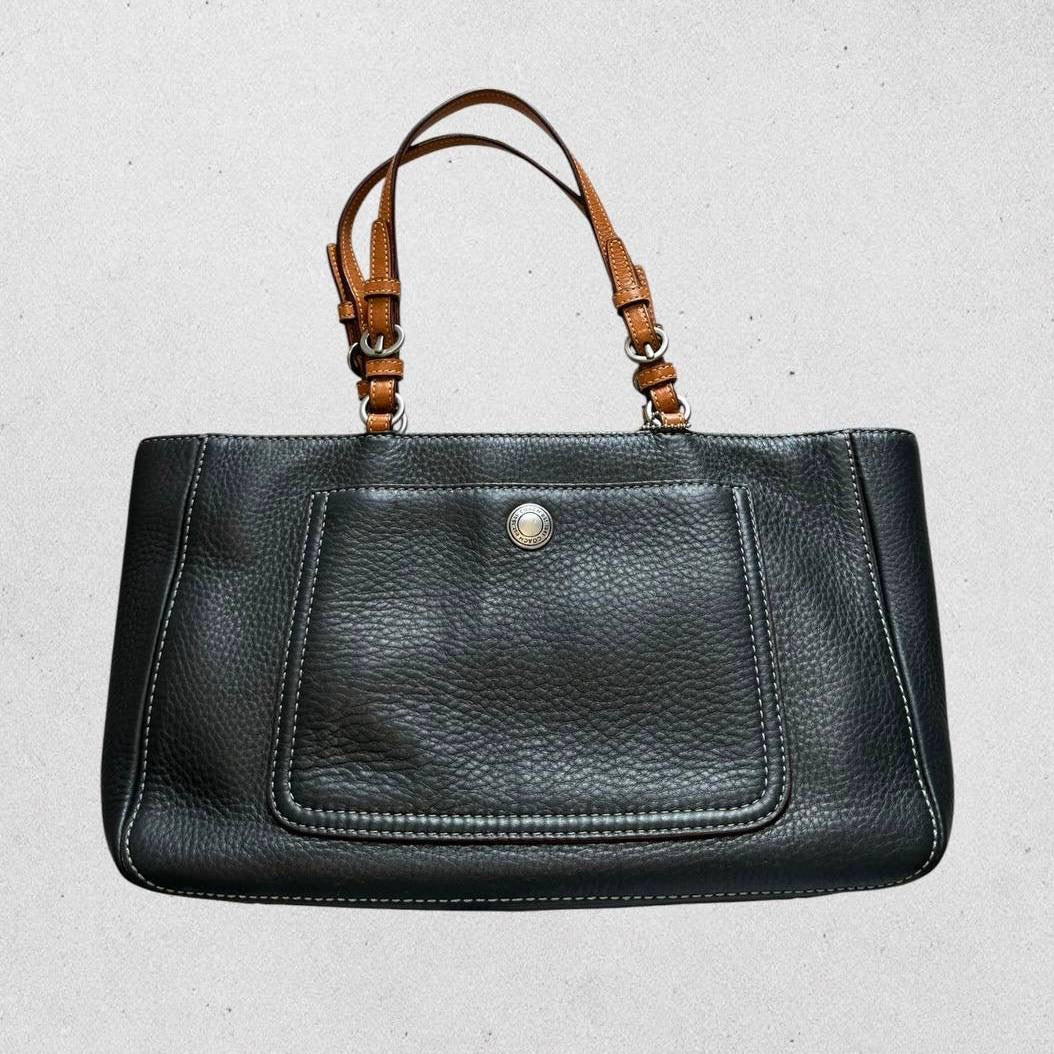 Authentic Vintage Coach Grained Leather Tote Bag