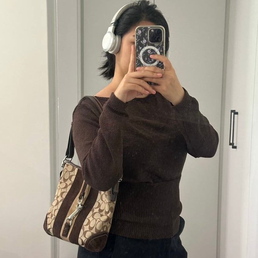 Authentic Vintage Coach Hampton Suede Shoulder Bag