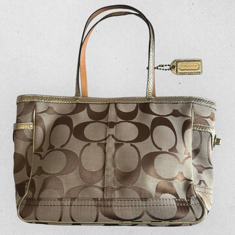 Authentic Vintage Coach Signature Canvas Tote Bag