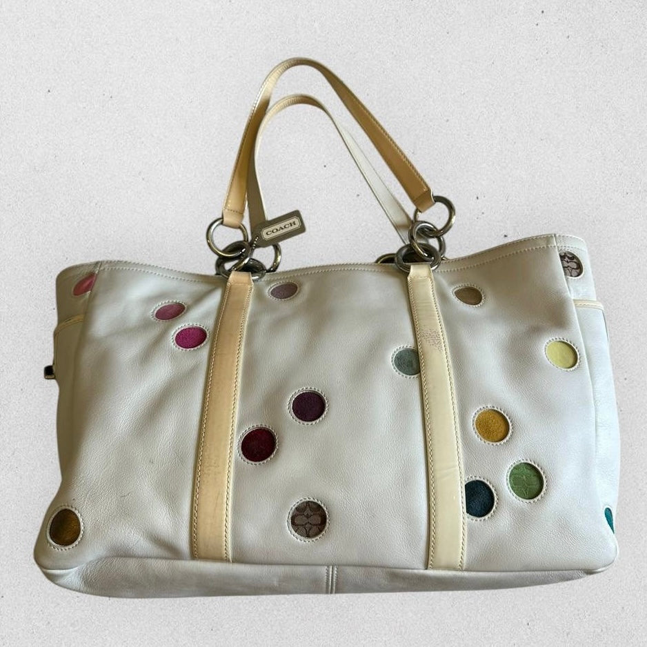 Authentic Vintage Coach Multicolour Patchwork Tote Bag Limited Edition