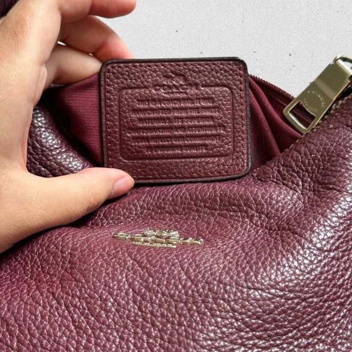 Authentic Vintage Coach Burgundy Leather Hobo Bag