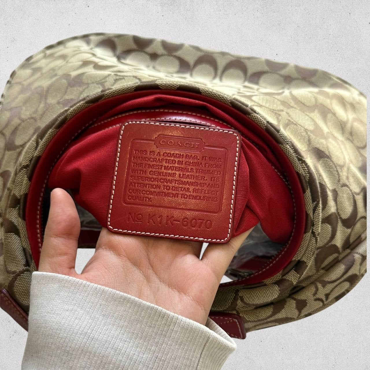 Authentic Vintage Coach Signature Hobo Bag