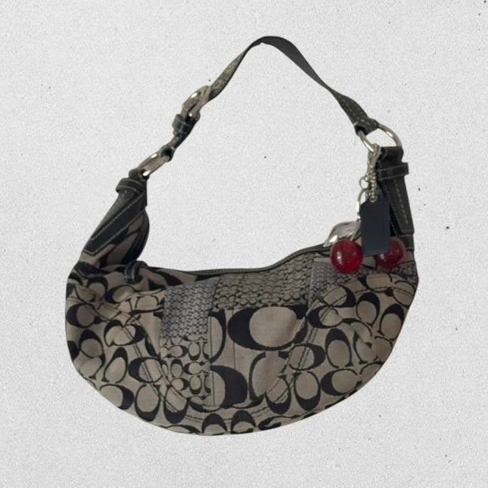 Authentic Vintage Coach Croissant Patchwork Shoulder Bag Rare