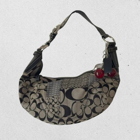Authentic Vintage Coach Croissant Patchwork Shoulder Bag Rare
