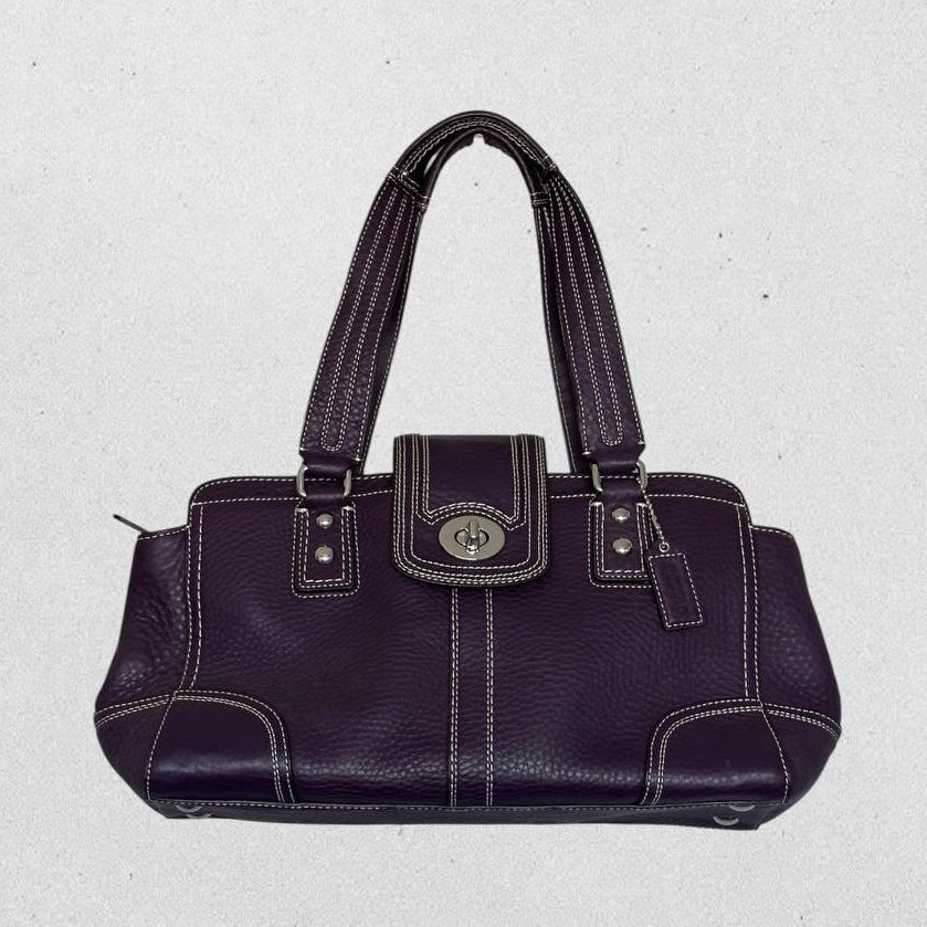 Authentic Vintage Coach Hampton Pebbled Leather Shoulder Bag