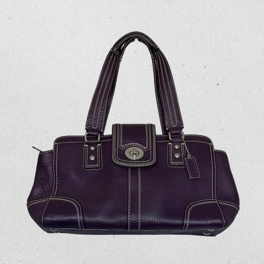 Authentic Vintage Coach Hampton Pebbled Leather Shoulder Bag