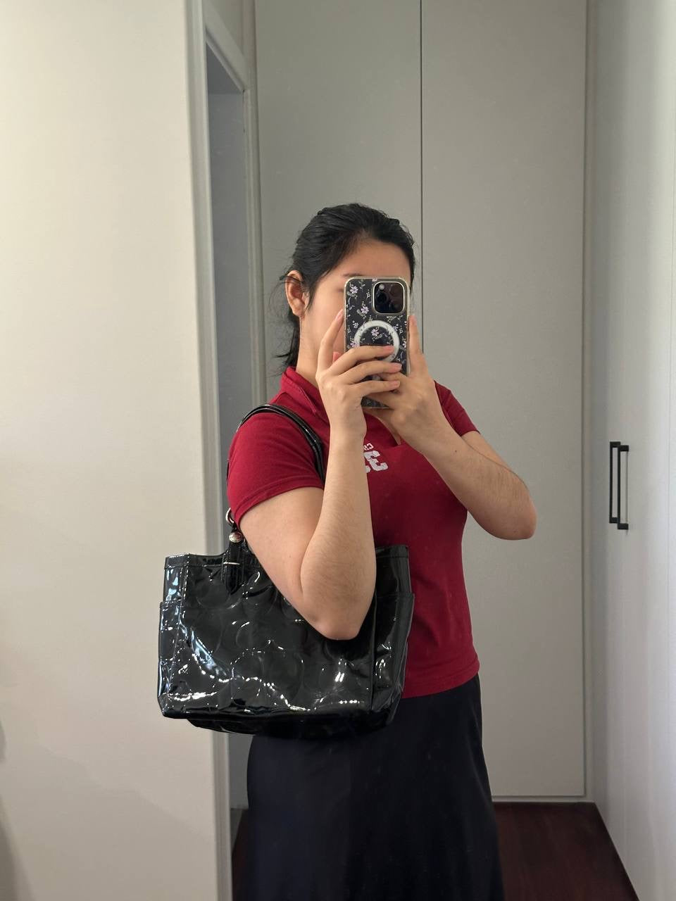 Authentic Vintage Coach Patent Leather Tote Bag
