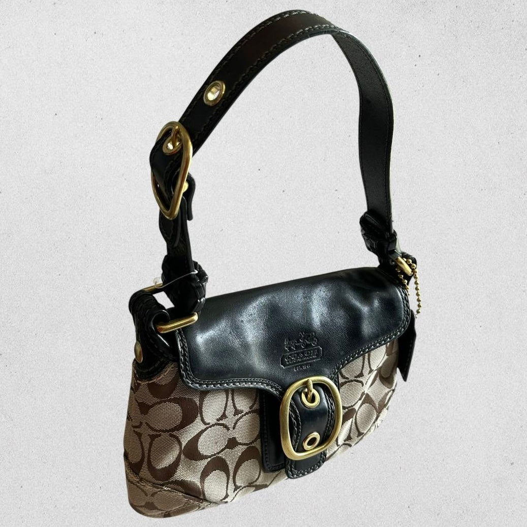 Authentic Vintage Coach Bleecker Signature Shoulder Bag