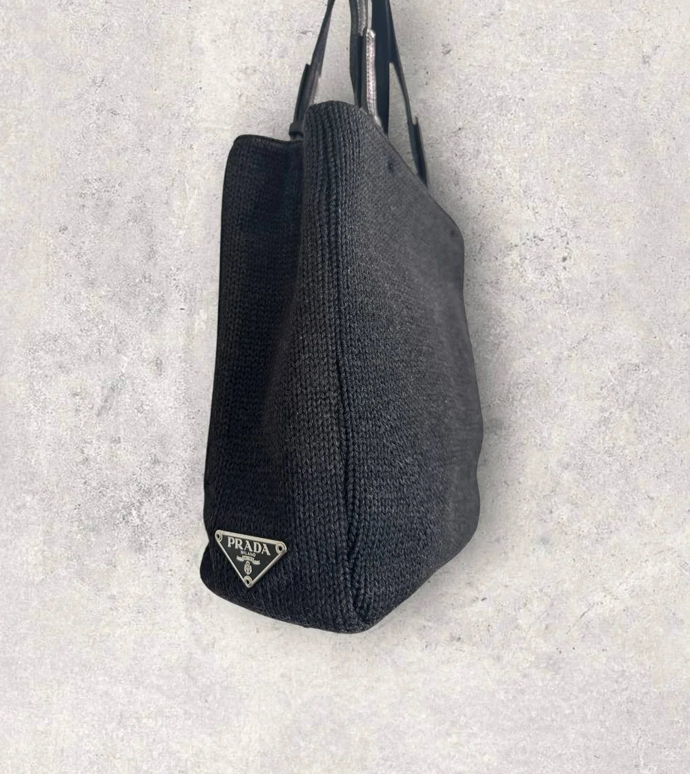 Prada Archive 1999 Wool Knit Shoulder Bag