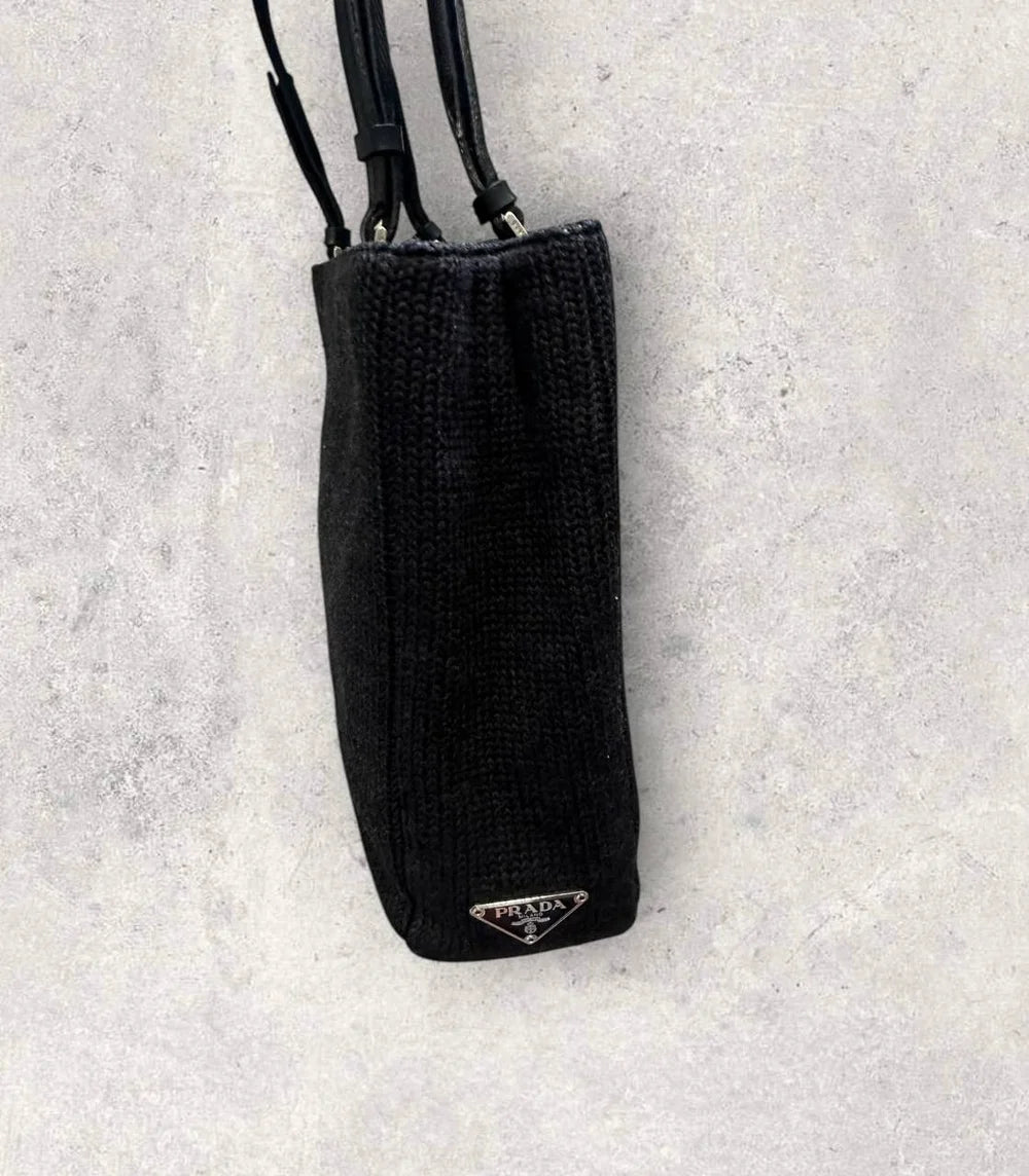 Prada Archive 1999 Wool Knit Shoulder Bag