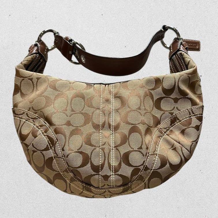 Authentic Vintage Coach Croissant Signature Shoulder Bag Rare