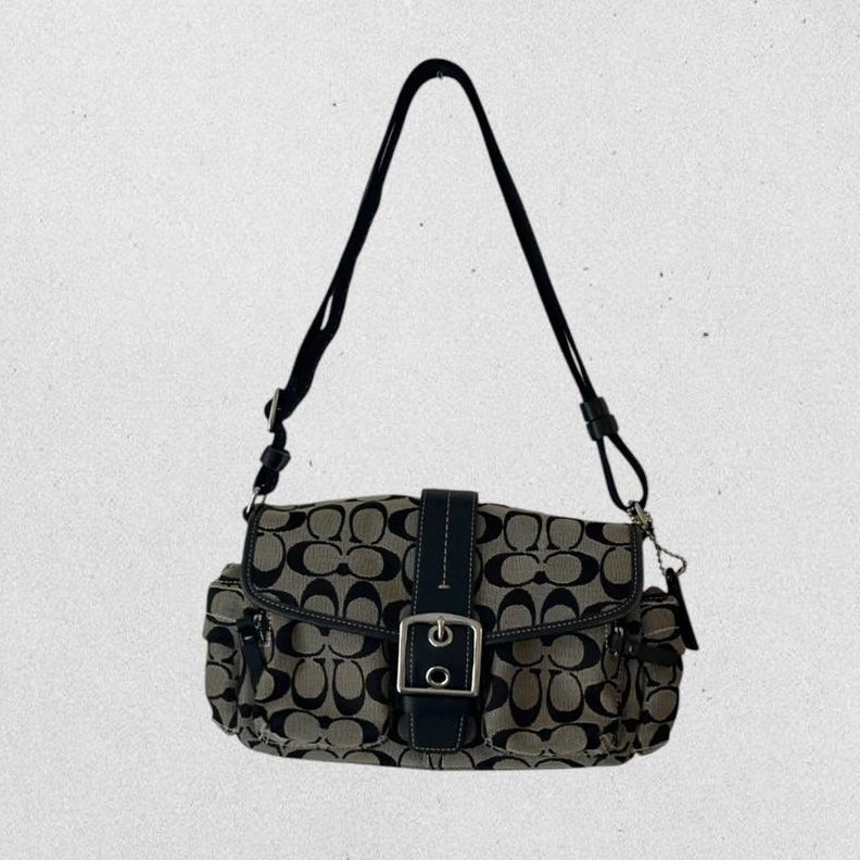 Authentic Vintage Coach Cargo Signature Shoulder Bag
