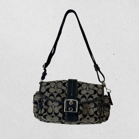 Authentic Vintage Coach Cargo Signature Shoulder Bag