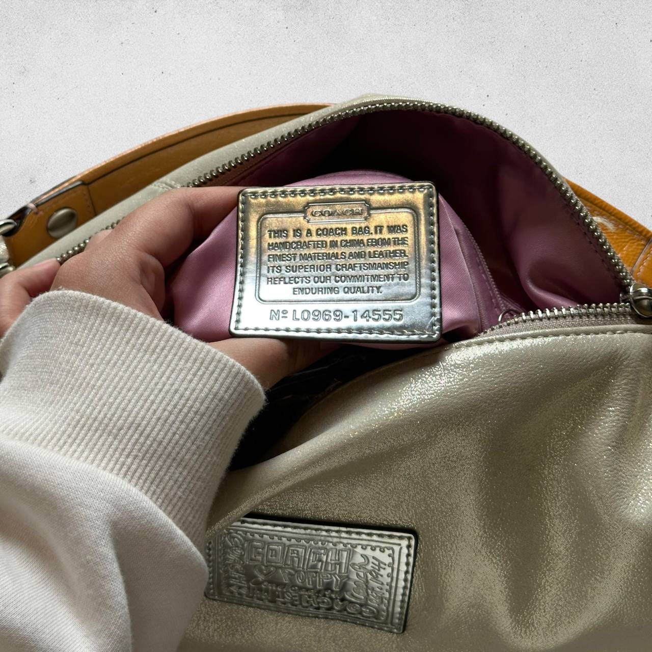 Authentic Vintage Coach Poppy Metallic Hobo Bag