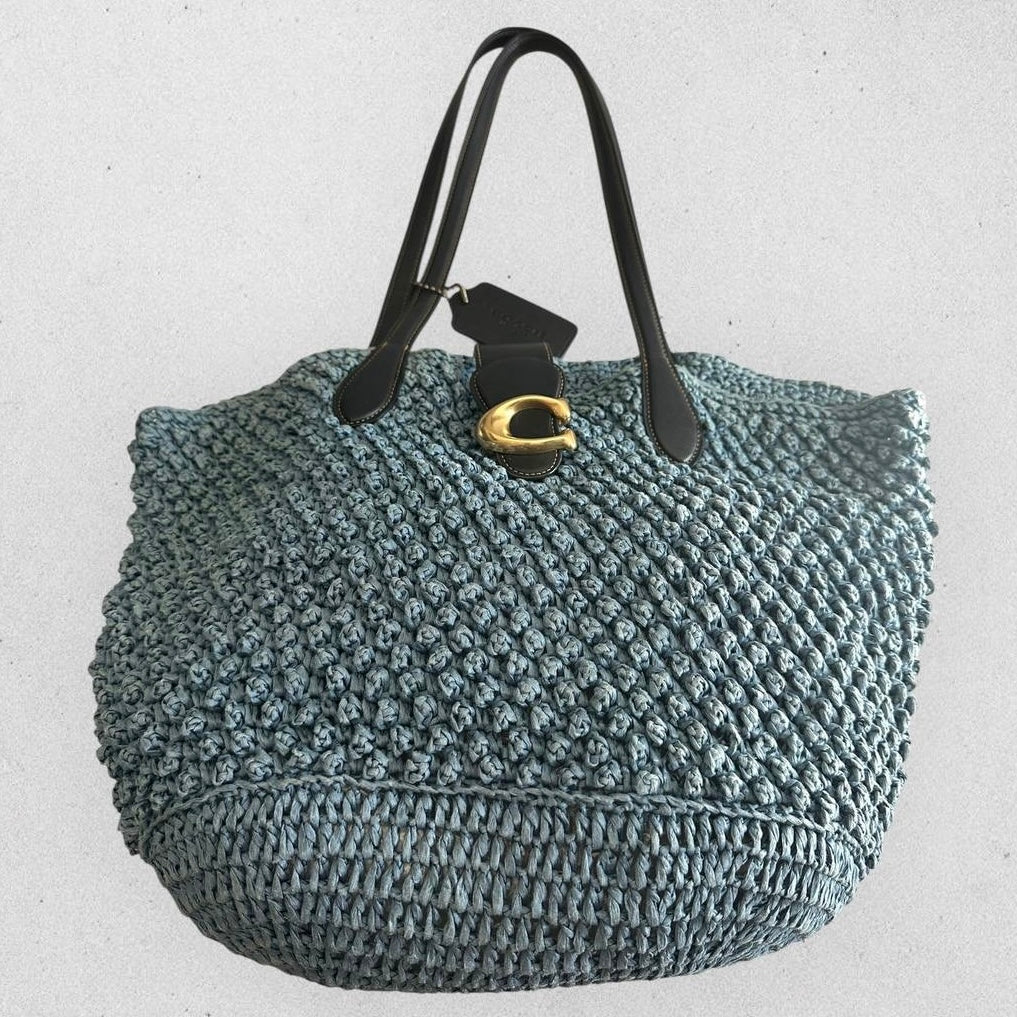 Authentic Coach Straw Tote Bag