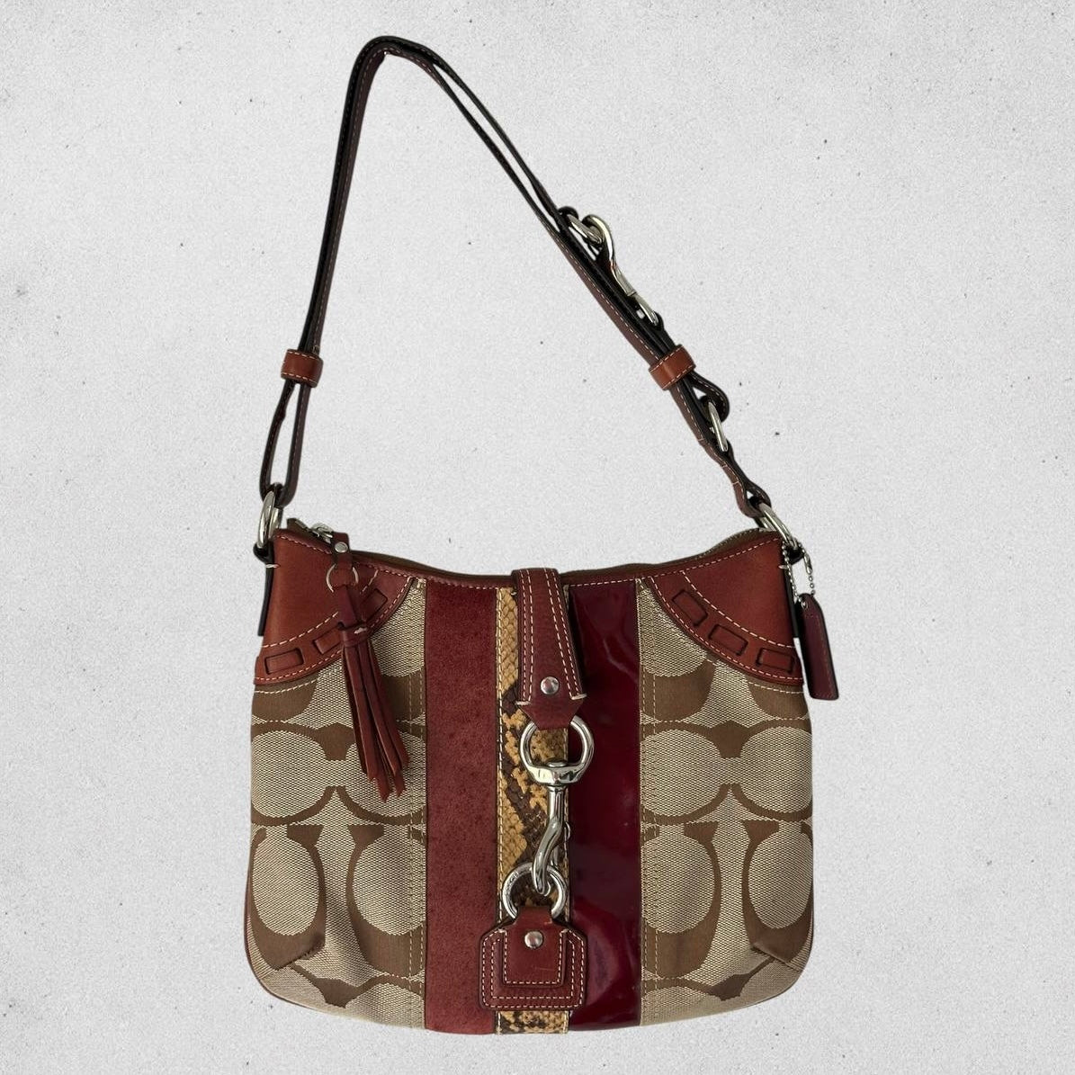 Authentic Vintage Coach Hamptons Patchwork Shoulder Bag